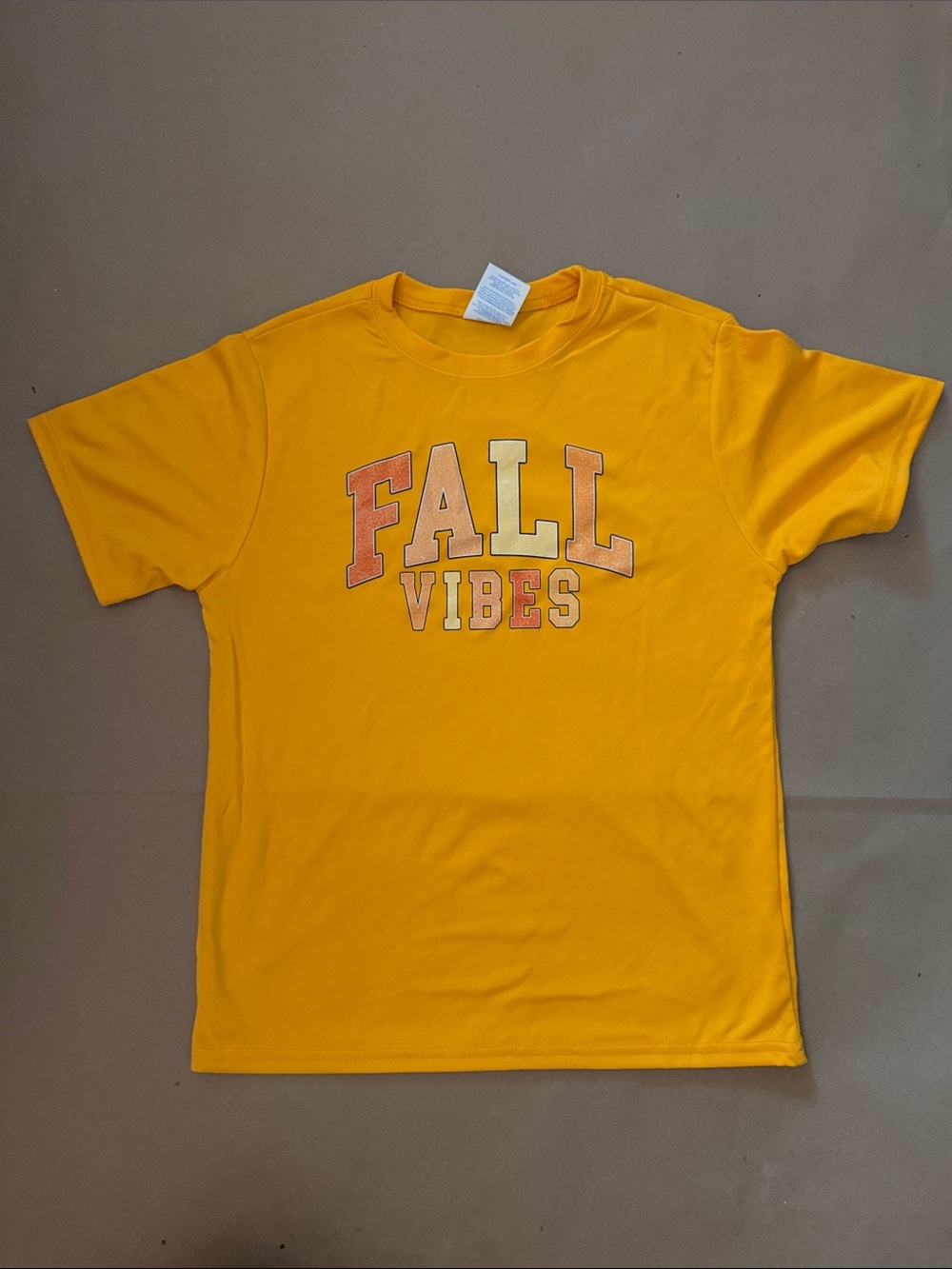 Golden Yellow "FALL VIBES" Kids Tee as
